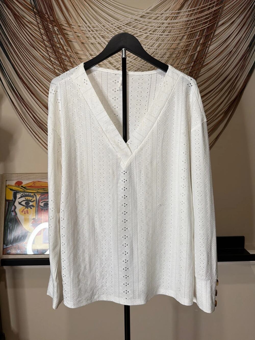 Dookotoo NWOT white long sleeve top L 2462